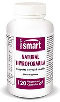 Supersmart - Naturally Support Thyroid Health - Composed with Ashwagandha, Guggulsterones, Forskolin, L-tyrosine, Iodine, Selenium, Magnesium & Peak ATP - Non-GMO - 120 Vegetarian Capsules