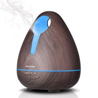 Ominihome Aroma Essential Oil Diffuser, Ultrasonic Cool Mist Diffusers Humidifier 530ml 7 Color LED Lights Waterless Auto Shut-Off, Dark Wood Grain Large Room/Kids/Baby/Office