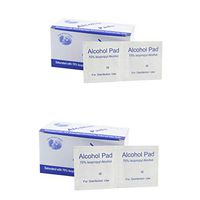 HEALLILY Nonwoven Fabric Wet Wipes Isopropyl Alcohol Pads Disposable Alcohol Prep Pads Swabs Cleaning Tissue Sterilization First Aid Supply Individually Packed (200pcs)