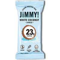 Jimmy! White Coconut Shred Protein Bars, 23g Protein, Low Sugar, 12 Count