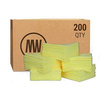 Bulk 16" x 16" Economy All Purpose Microfiber Towels Wholesale - Case Quantity (200 Count) | Large | No Fraying | High Density Microfiber | Chemical Free Cleaner | Long-Lasting (Yellow) …