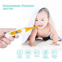 zsbdb5edvq Waterproof Digital Thermometer,Soft Tip LCD Digital Thermometer Baby Oral Armpit Temperature Meter Yellow