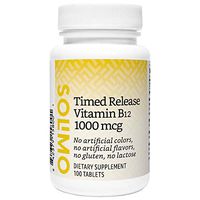 Amazon Brand - Solimo Timed Release Vitamin B12 1000mcg – Normal Energy Production and Metabolism, Immune System Support - 100 count, Three Month Supply