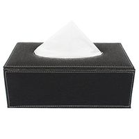 FABBiTY Black Leather Tissue Box
