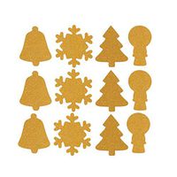 Toyvian 12pcs Christmas Sealing Stickers Glitter Christmas Gift Stickers Self Adhesive Decorative Seal Stickers for Gift Packaing Envelope Golden