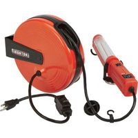 Ironton Retractable Extension Cord Reel with Worklight - 40ft. 18/3, Fluorescent Light