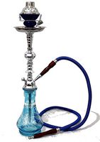 Hookah 22" Blue 1 hose shisha nargila bar narguile nargile glass vase smoking