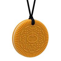 Chew Necklace for Boys and Girls - Silicone Chewable Pendant for Teething, Autism, Biting, ADHD, SPD, Sensory Oral Motor Aids for Kids, Chewy Toy Jewelry for Adults (Yellow)