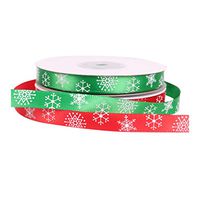 SUPVOX Christmas Ribbons Snowflake Pattern Xmas Ribbons Ribbon for Wrapping DIY Crafts 2 Rolls (Green and Red)