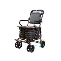 The Elderly Hand Truck Shopping Cart Little Pull The Car Elderly Wheelbarrow Can Push to Sit Foldable Walker Four Shopping Scooter -by TIANTA (Color : Gray)