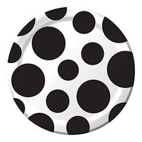 Black Velvet Polka Dot Dessert Plates