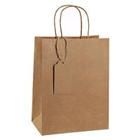 BagDream Kraft Paper Gift Bags with Handles Bulk 50 Pcs 8x4.25x10.5 Inches Brown Paper Bags with Gift Tags, Kraft Bags, Retail Bags Heavy Duty Gift Bags