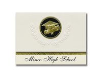 Signature Announcements Minco High School (Minco, OK) Graduation Announcements, Presidential style, Elite package of 25 Cap & Diploma Seal Black & Gold