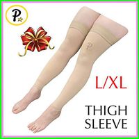 Presadee Thigh Length 20-30 mmHg Medical Compression Reduce Fatigue Swelling Wide Plus Leg Ankle Circulation Hosiery Sleeve (Nude, L/XL)