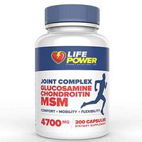 Glucosamine Chrondrotin MSM - 4700 MG - Joint Support Supplements For Arthritis, Joint and Muscle Pain Relief. Joint Health Complex for Men-Women. Non GMO- 200 Capsules by Life Power Labs in USA.