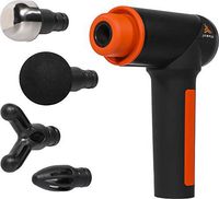 JAWKU Muscle Blaster Chrome Ultra-Compact Cordless Percussion Massage Gun, Rechargeable Handheld Stimulation, Vibration and Deep Tissue Muscle Massager