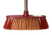 Uniware Indoor Broom w/Soft Bristles for Households & Offices, 10.4x48.4-Inches (Red/Brown)