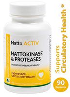 Natto ACTIV (90 Vegan Capsules) - Supports Heart Health and Normal Blood Coagulation, systemic enzymes, Fibrin, Fibrosis, Pulmonary, Non-GMO, Vegetarian, enteric-Coated serrapeptase, nattokinase
