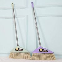 The Length of The Stainless Steel Sweeper for Household use is 88 cm. The Head of The Sweeper is 33 cm, Light Green 1 Dream Purple 1 (2 in Total)