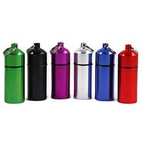 ASR Outdoor ID Pill Holder Key Chain O Ring Cap Plastic Coated Interior (Assorted Colors)