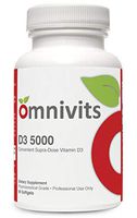 Omnivits D3 5000 125 mcg | Supra Dose Vitamin D3 Softgels | Hypoallergenic Support for Bone, Dental, Cardiovascular, Immune Health | 90 Softgels