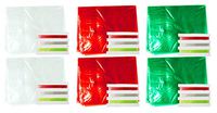 Black Duck Brand Set of 6 Elegant Shrink Wrap 24" X 30" (Red,Green,Silver) with 3 Accent Ribbons Each Ribbon is 3/8” X 2.33 Feet Used for Baskets (6)
