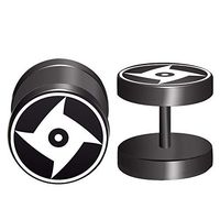 Ear Plug - 2pcs/lot 1.2mm/16g Naruto Sharingan Eyes Logo Fake Ear Plugs and Flesh Tunnels Piercing Jewelry Barbell Earring