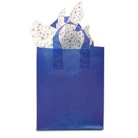 Frosted Plastic Bags 8" X 10" 3mil HDPE Royal Blue | Quantity: 250 Gusset - 5"