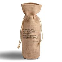 Cotton Custom Wine Gift Bag Gratitude Is Fairest Blossom Which Springs from Soul Beecher Housewarming & Party Accessories Jute Burlap Drawstring Design Only