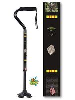 Adjustable Walking Cane Foam Handle Quad Footed Four Pointed Cane Tip Vietnam Veteran Military Cane