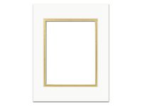 PA Framing, Double Thick Gallery Mat, 5 x 7 Inches Frame for 3.5 x 5 Inches Photo Art Size - Cream Core/Ivory Upper and Matte Metallic Gold Inner Mat