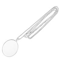 Dovewill Map Magnifying Glass on Necklace Chain Reading Map Magnifier Loupe Pendant 5X Silver Gold - Silver