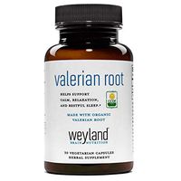 Weyland Brain Nutrition: Certified Organic Valerian Root 550mg (30 Count), 30 Vegetarian Capsules, Supports Calm, Relaxation, and Restful Sleep