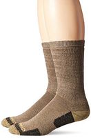 Comfort Toes Men's Diabetic Non Binding 2 Pack Crew,Bark,Large, Shoe Size-Men 7-12, Women 8-12