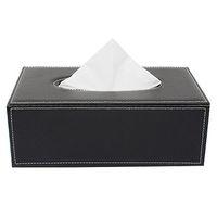 FABBiTY Black Leather Tissue Box