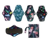 5PC Charcoal Bamboo Cloth Menstrual Pads (M-Group)