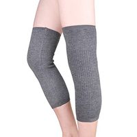 Ajaol Men Women Thicken Thermal Cotton Knee Braces Leg Warmers Winter Breathable Cozy Warm Knee Pads Leg Sleeves Support Protector for Ski Cycling Dance Runing Arthritis Tendonitis, 1 Pair, Grey