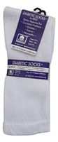 Diabetic Cotton Natural Blend Circulatory Crew Socks 3 Pack (10-13, White)