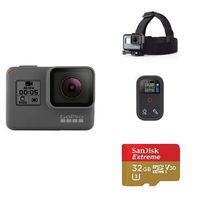 GoPro HERO5 Black w/ Remote, Head Strap and Memory Card