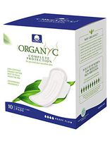 Organyc 100% Organic Cotton Pads with Wings for Sensitive Skin, Heavy, 10 Count