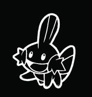 POKEMON ANIME MUDKIP VINYL STICKERS SYMBOL 5.5" DECORATIVE DIE CUT DECAL FOR CARS TABLETS LAPTOPS SKATEBOARD - WHITE