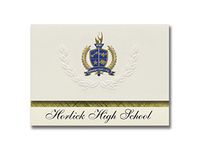 Signature Announcements Horlick High School (Racine, WI) Graduation Announcements, Presidential style, Elite package of 25 with Gold & Blue Metallic Foil seal