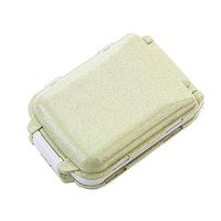 farawamu Pill Box, Mini Portable Travel Wheat Straw Pill Box Medicine Storage Case Holder Organizer Green