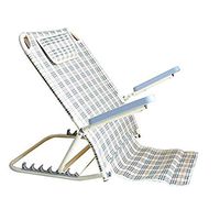 Adjustable Sit-up Back Rest with Armrest for Orthopedic Neck, Head and Lumbar Support, Polyester, PVC and Chromed Steel Frame,Beige