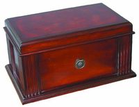 Quality Importers Amalfi, Holds 50-75 Cigars. Spanish Cedar Lined, SureSeal Technology Style Humidor, Maple Veneer with French Antique Distressed Walnut Finish
