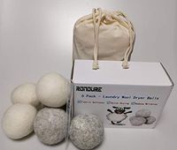Wool Dryer Balls 6 XL Reusable Organic Fabric Softener, Reduce Wrinkles & Saves Drying Time, Chemical Free Hypoallergenic Safe (White & Gray)