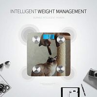 Cute Blue Eyes Siamese Cat Weight Scale Bluetooth Electronic Weight Scale Body Fat Weight Scale Tracks 8 Key Compositions Analyzer Sync with Fitness Apps 400 Lbs