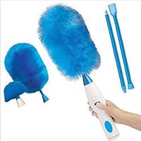 Electric Spin Duster 360 Degrees Rotatable Dusting Brush Super Strong Absorption No Dead Corner Easy to Use Housekeeping Supplies (Batteries Not Included)(Blue) (Color : Charging)
