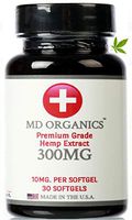 300mg (30Ct) MD Organics Pure Organic Hemp Oil Softgels Pain Stress Mood Sleep Immune Support Hair Skin Vitamins Nanoemulsion Technology Tested for Purity Non GMO
