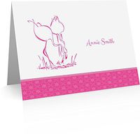 Personalized Flamingo Cards (40 Foldover Cards and Envelopes)